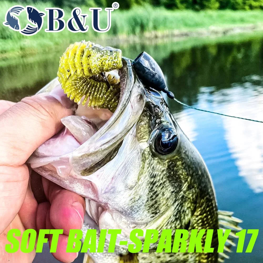 B&U 6pcs 8.9cm Swimming Worm Bait.