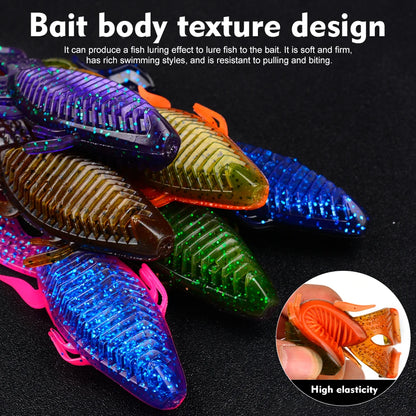 Sunlure Soft Plastic Fishing Frog Lure 5PCS.