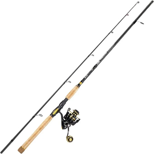 7' 2Piece Spinning Fishing Rod and Reel Combo with 4000 Size Reel Adjustable Handle Position for Right or Left Hand Use.