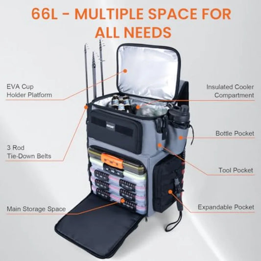 66L Rolling Tackle Box with Cooler.