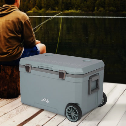 72L Ultra-Light Wheeled Cooler Hard Insulated Portable Ice Chest.