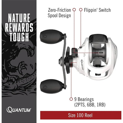 Accurist Baitcast Fishing Reel Size 100 Reel with Oversized NonSlip Handle Knobs.