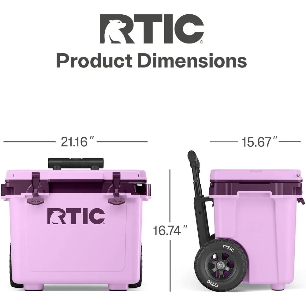 Ultra-Light Wheeled Cooler, Portable Insulated Ice Chest.