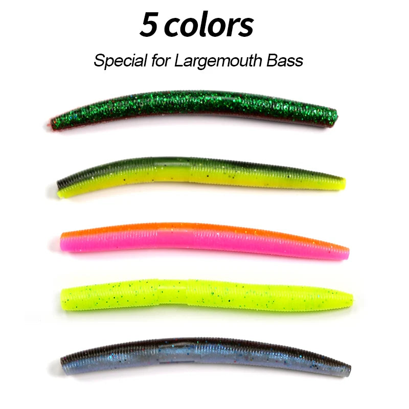 10pcs 10cm 14cm Senko Worm 2-Tone Double Colors,