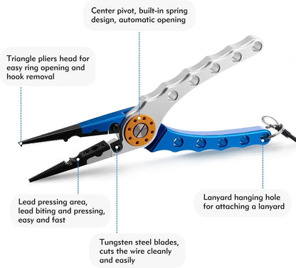 Aluminum Multifunction Fishing Pliers.