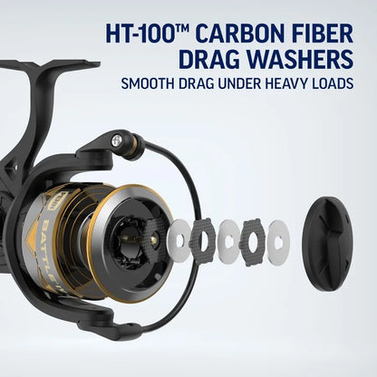 High Performance Fishing Reel for Saltwater and Freshwater with Smooth Drag System and Durable Aluminum housing.