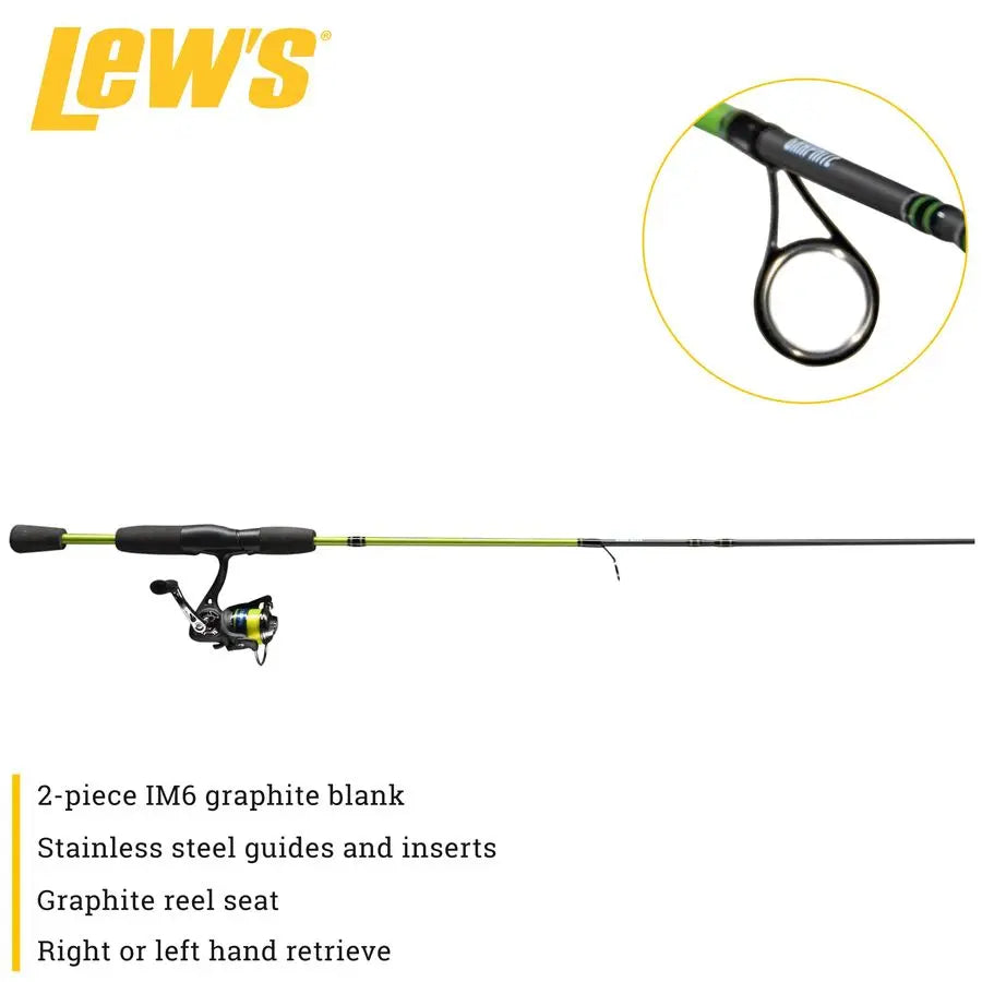 Crappie Thunder Spinning Reel and Fishing Rod Combo, 2Piece IM6 Graphite Blank, Right or LeftHand Retrieve,