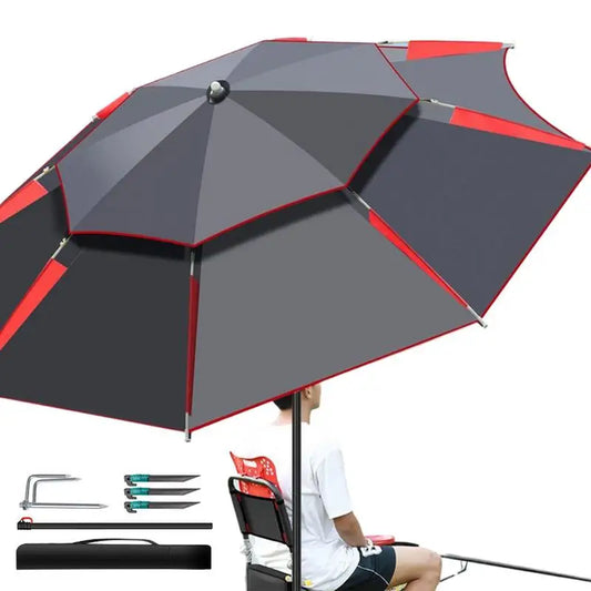1.8m Fishing Sun Umbrella with 360-Degree Rotation Thickened Folding sun and snow protection Fishing Umbrella for Beach and camping