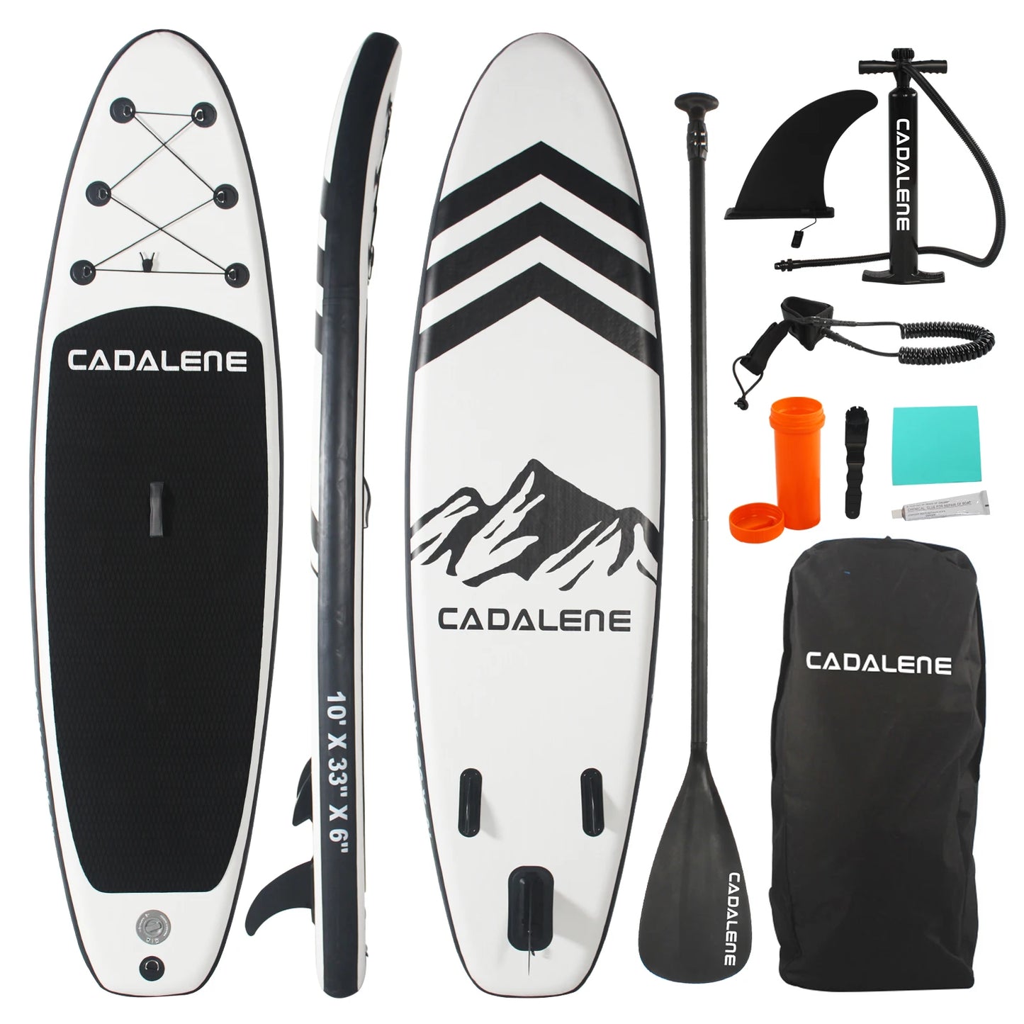CADALENE Inflatable Stand Up Paddle Board with SUP Accessories, Anti-Slip EVA Deck 10' Inflatable Paddle Boards for Adults.