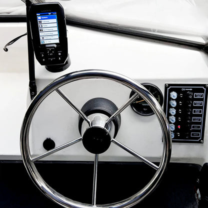 13.5'' Stainless Steel Marine Boat Steering Wheel, 5-Spoke Design with 25° Dish Angle