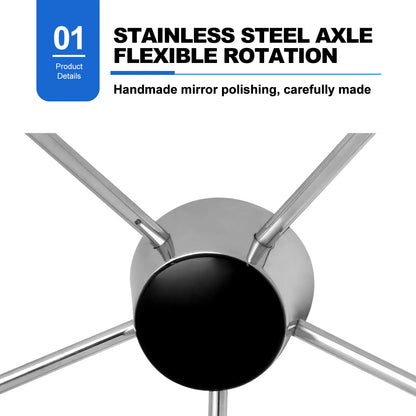 13.5'' Stainless Steel Marine Boat Steering Wheel, 5-Spoke Design with 25° Dish Angle