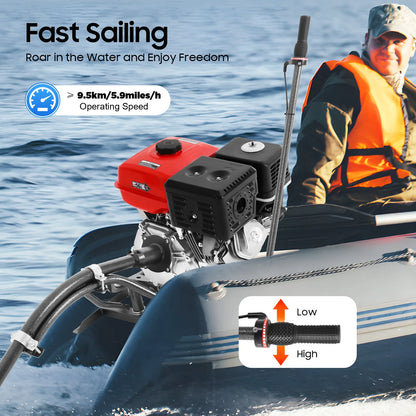 Gasoline Outboard Motor 15HP 420cc 4-Stroke Air Cooled Outboard Motor.