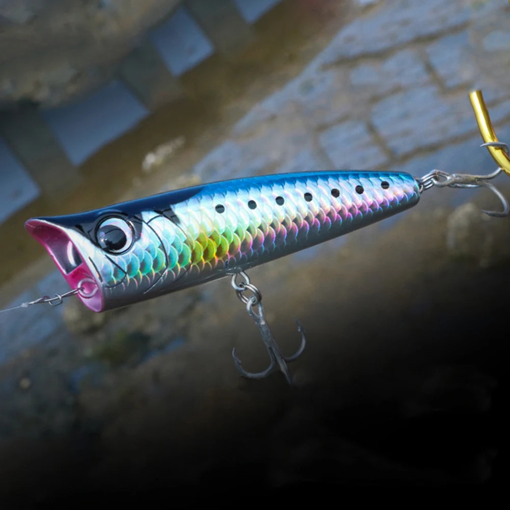 Topwater Popper Bait for Freshwater and Saltwater Surface Fishing.