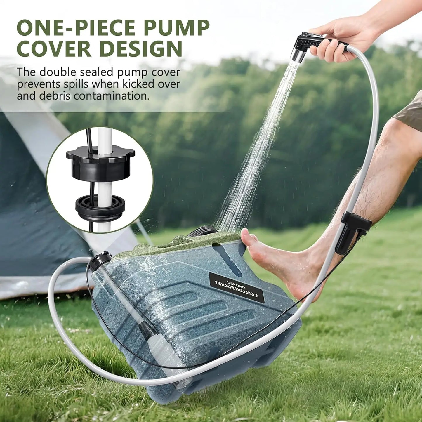 Portable Shower for Camping 5-Gallon Food-Grade Water Jug.