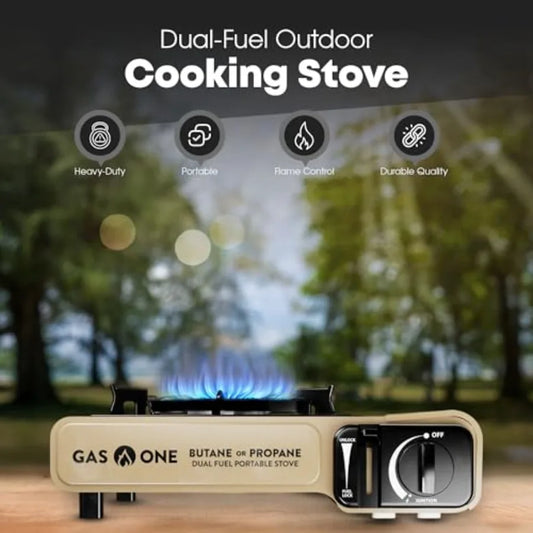 GasOne GS-3400P-KIT Propane or Butane Gas Stove with Flat Top Griddle Included.