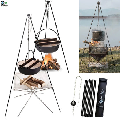 Camp fire Tripod Compact and Lightweight Easy Carrying.