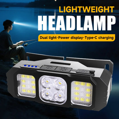 LED Headlamp Rechargeable Headlight Flashlight Head Lamp for Outdoor Hunting Hiking Camping Gear