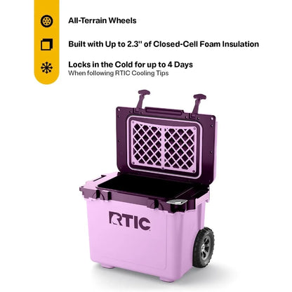 Ultra-Light Wheeled Cooler, Portable Insulated Ice Chest.