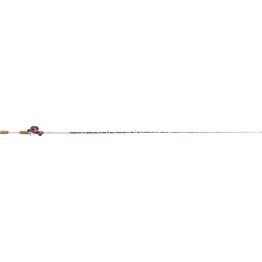 Krazy American Baitcast Combo with 7' 1pc Medium Heavy IM7 Graphite Rod and Cork Grips for Precision Fishing.