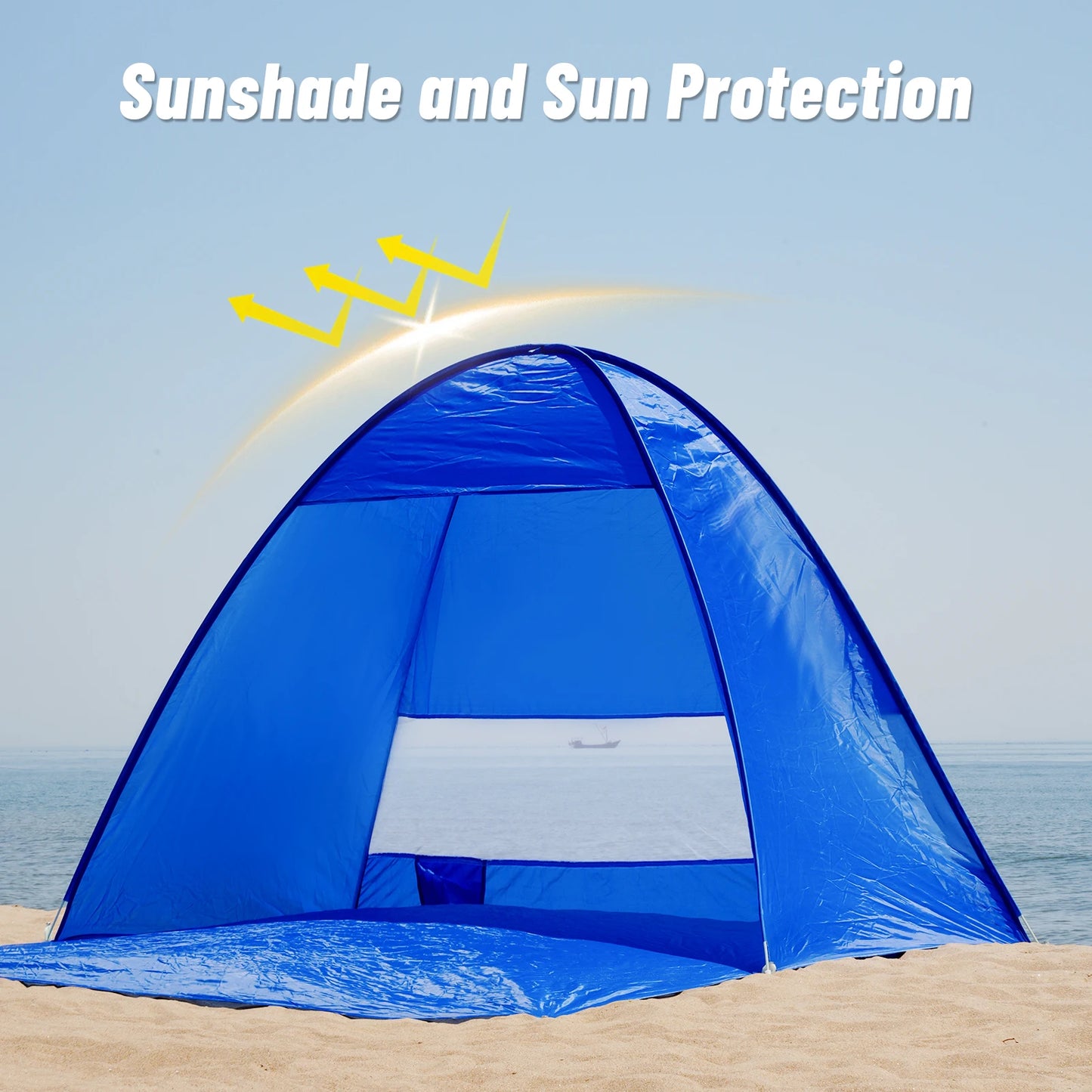 Pop-up beach tent,with handbag - compact folding design.