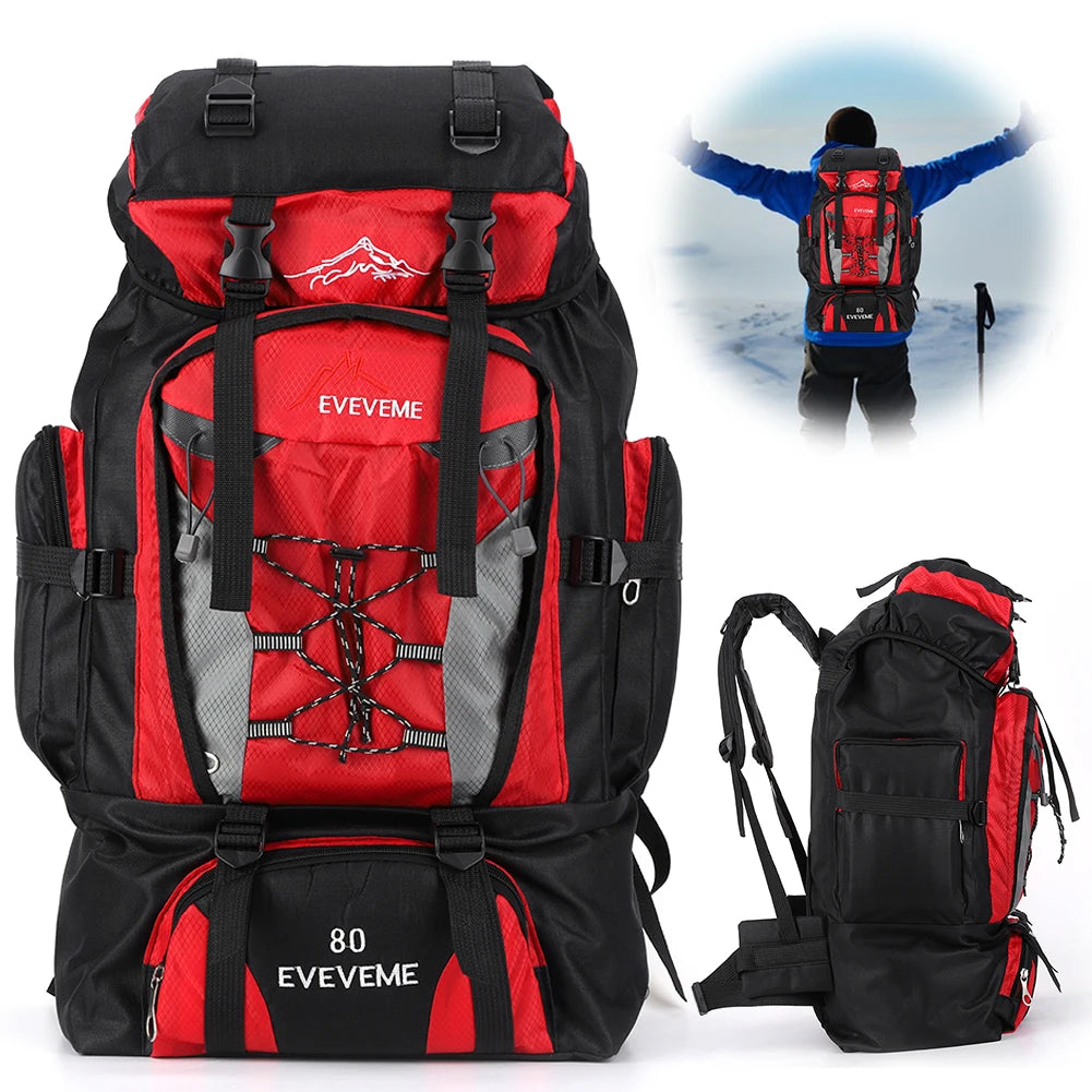 80L Waterproof Hiking Camping Backpack.