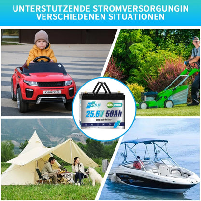 24V 50Ah LiFePO4 Battery,50A BMS,1280W Load Power Deep Cycle 24V Lithium Battery For Trolling Motor,Boat,RV, Solar,Camping.