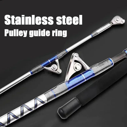Saltwater Big Game Fishing Rod 50kg 2 Piece Offshore Trolling Rod with Roller Guides.