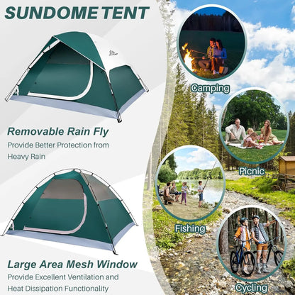 Lightweight 1-6 Person Dome Tent, Waterproof & Easy Setup for Camping Hiking.