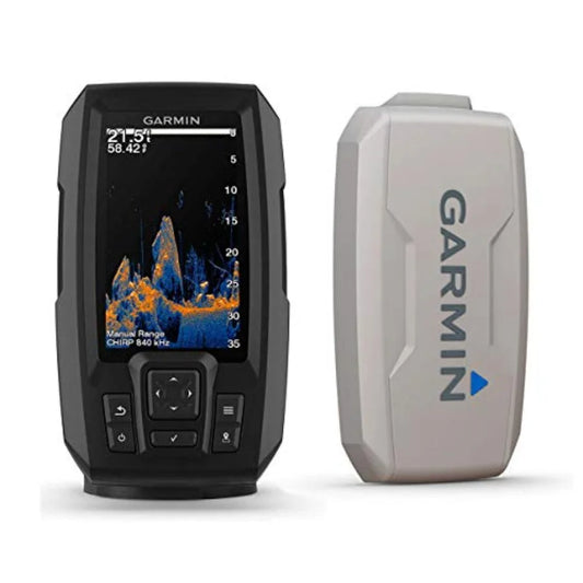 Garmin Striker Vivid 4cv Bundle with Transducer and Protective Cover 4-inch Color Fishfinder.