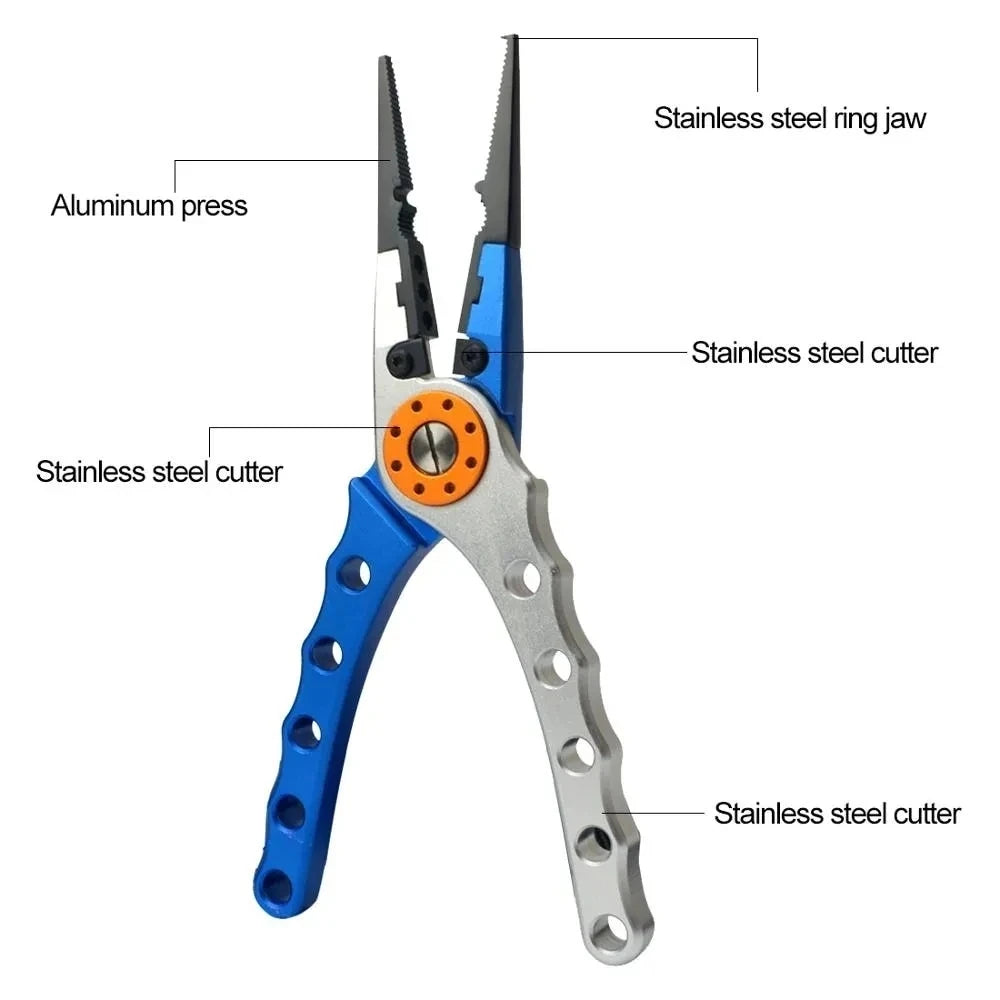 Fishing Pliers with Line Cutter.