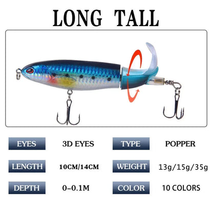 EASYFISH 13g 15g 35g Popper Propeller Topwater Fishing Lure.