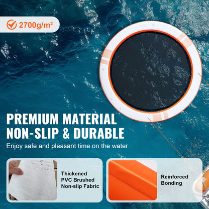 SucceBuy Inflatable Floating Dock 10x8FT Non-Slip Water Detachable Ladder Portable Carrying Bag Floating Platform Island Raft.