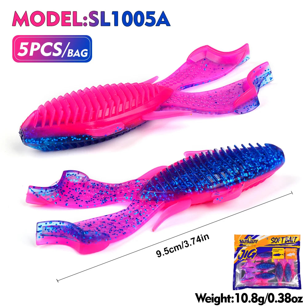Sunlure Soft Plastic Fishing Frog Lure 5PCS.