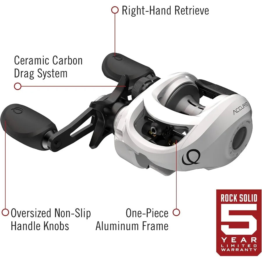 Accurist Baitcast Fishing Reel Size 100 Reel with Oversized NonSlip Handle Knobs.
