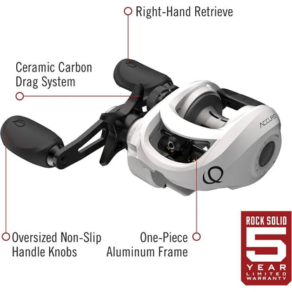 Accurist Baitcast Fishing Reel Size 100 Reel with Oversized NonSlip Handle Knobs.