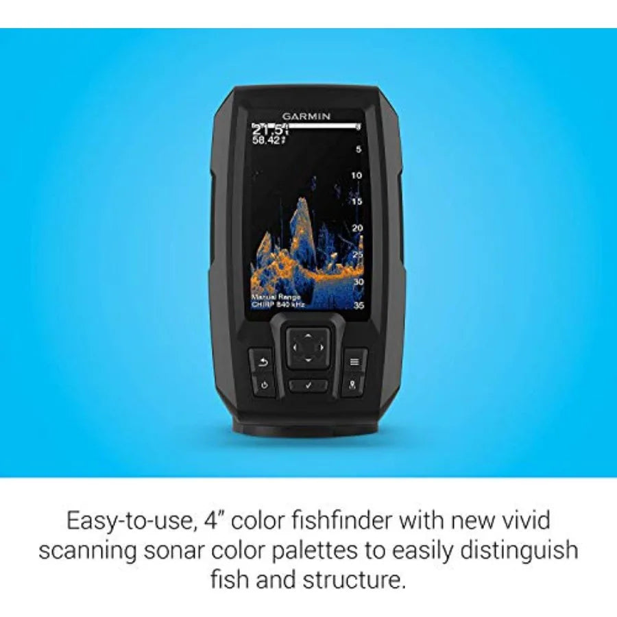 Garmin Striker Vivid 4cv Bundle with Transducer and Protective Cover 4-inch Color Fishfinder.