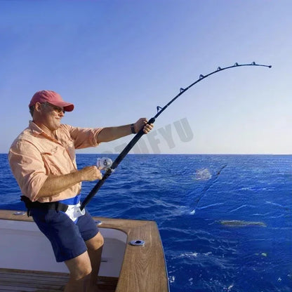 Saltwater Big Game Fishing Rod 50kg 2 Piece Offshore Trolling Rod with Roller Guides.