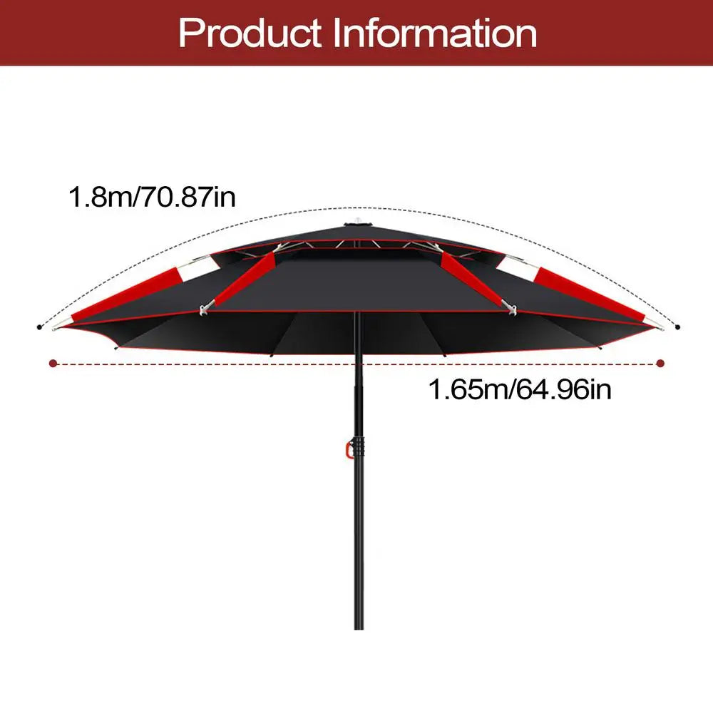 1.8m Fishing Sun Umbrella with 360-Degree Rotation Thickened Folding sun and snow protection Fishing Umbrella for Beach and camping