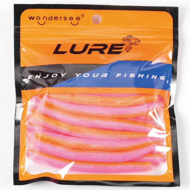 10pcs pack Silicone Worm Lure 10cm Artificial Bait Senko Slow Sinking Worm.