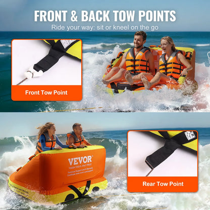 Inflatable Towable Tube For Boating, 1-2 Riders.