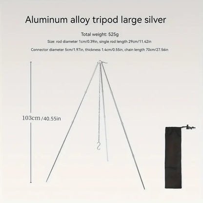 Camp fire Tripod Compact and Lightweight Easy Carrying.
