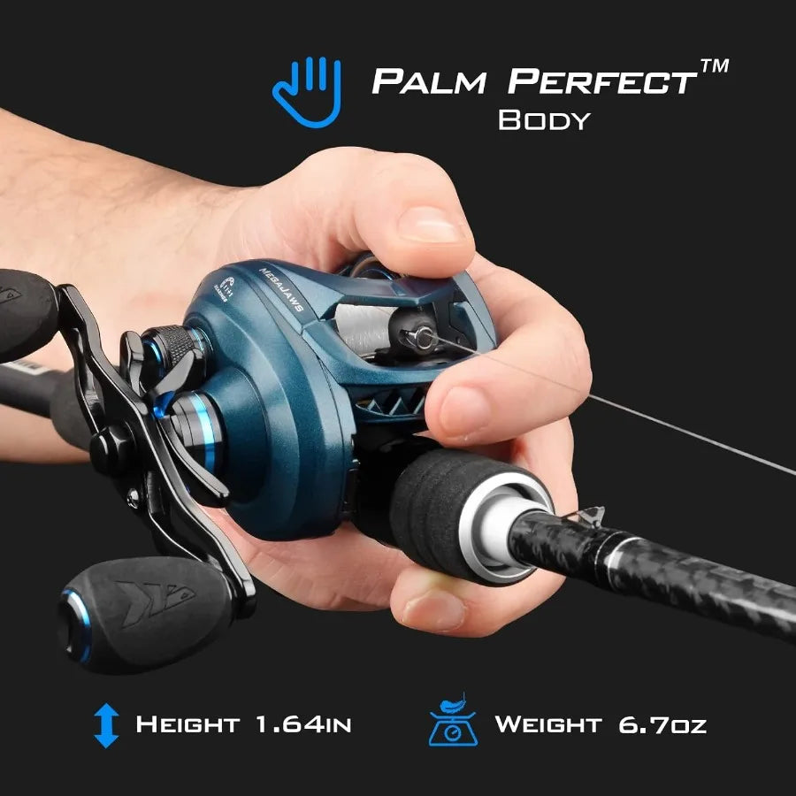 MegaJaws Baitcasting Fishing Reel Only 6.7oz.