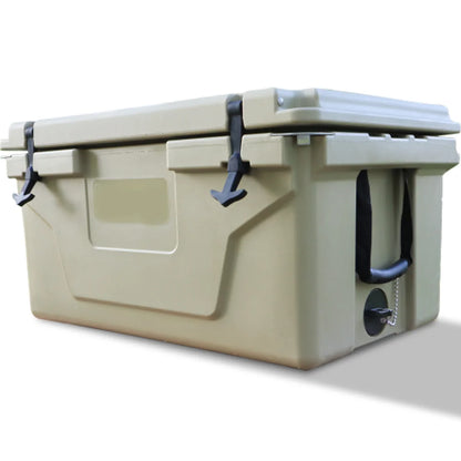 Khaki color ice cooler box 65QT.