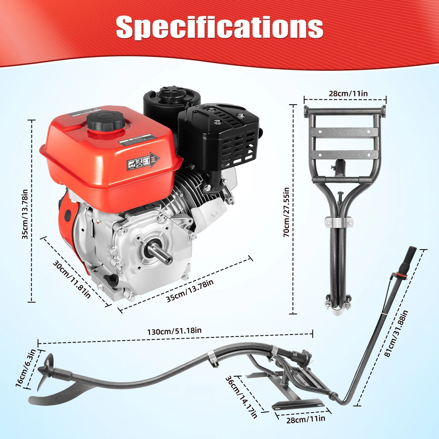 7.5HP 4 Stroke Outboard Motor, 212CC 4KW Heavy Duty Gasoline Fishing Boat Engine Manual Start TCI Air-Cooling System.