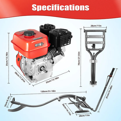 7.5HP 4 Stroke Outboard Motor, 212CC 4KW Heavy Duty Gasoline Fishing Boat Engine Manual Start TCI Air-Cooling System.