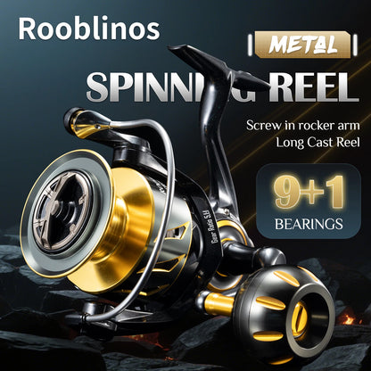 ROOBLINOS Spinning Reel Ultralight Saltwater Reel 9+1 BB.
