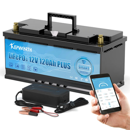 LiFePO4 Battery Pack With Upgraded BMS Lithium Power for Golf Cart, RV Campers, Off-Road and fishing,