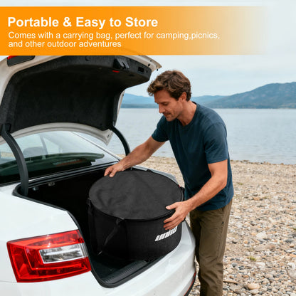 Wood Burning Firepit,Large Stainless Steel Smokeless Fire Pit with Carry Bag,