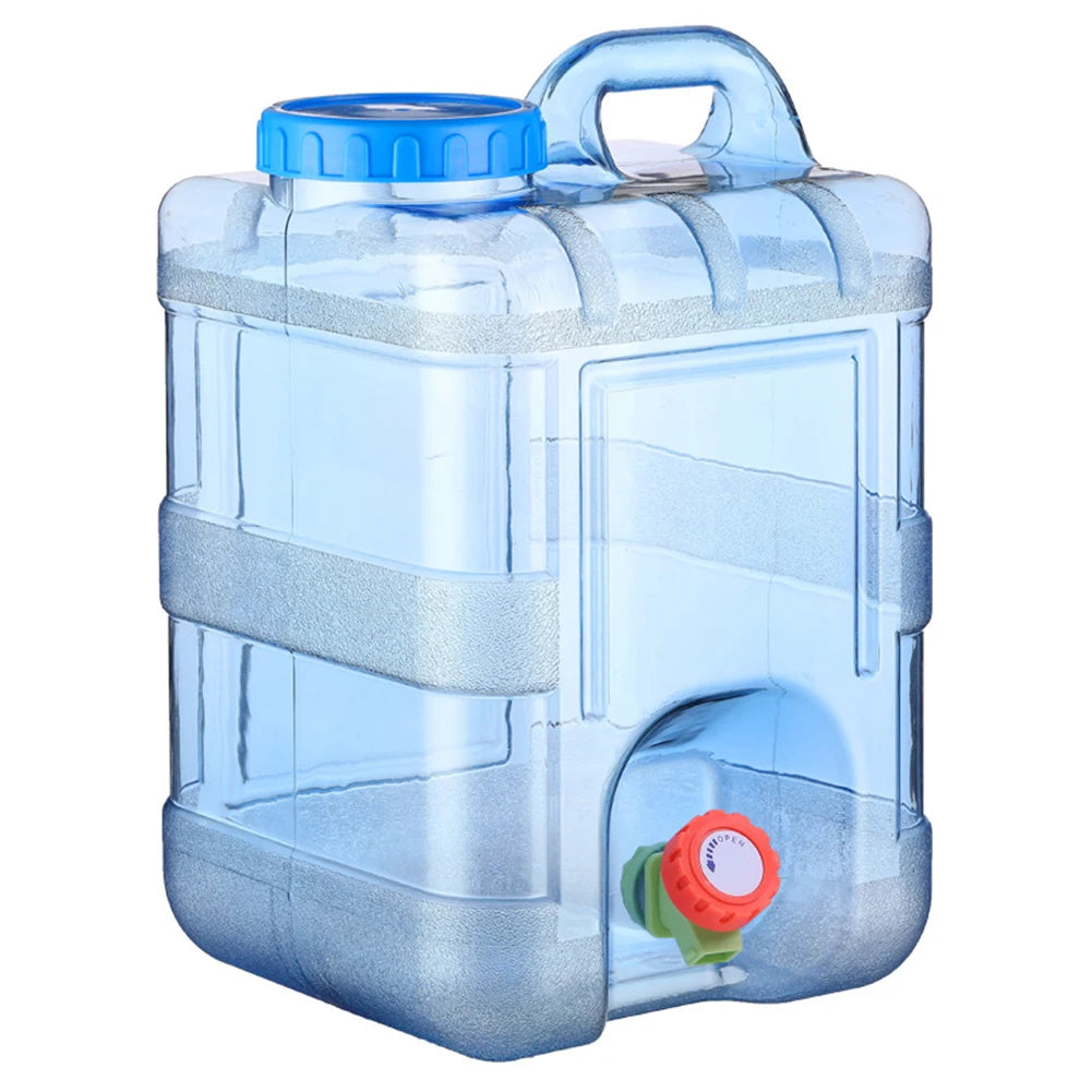Portable 7.5/10/15L Water Container with Faucet Self-Driving Tour Leakproof Camping Water Bucket Tank for Picnic Hiking.
