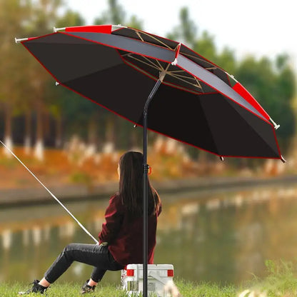 1.8m Fishing Sun Umbrella with 360-Degree Rotation Thickened Folding sun and snow protection Fishing Umbrella for Beach and camping